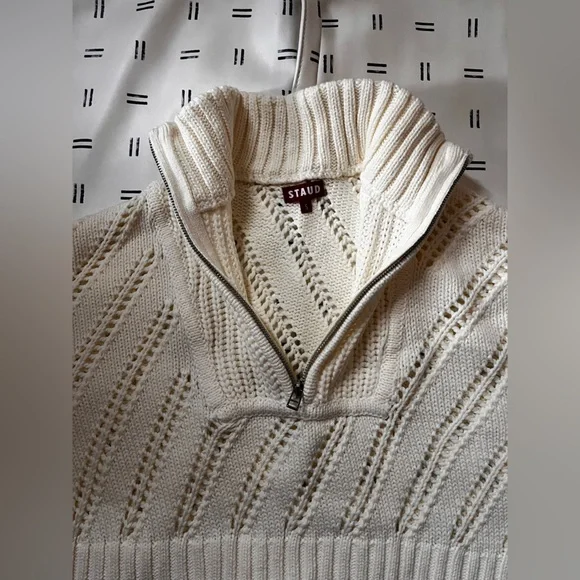 STAUD Cropped Hampton Sweater Sz S - Picture 9 of 10